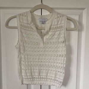 NWOT Topshop Eyelet Tank in Cream, Size US 4/6